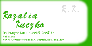 rozalia kuczko business card