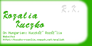 rozalia kuczko business card